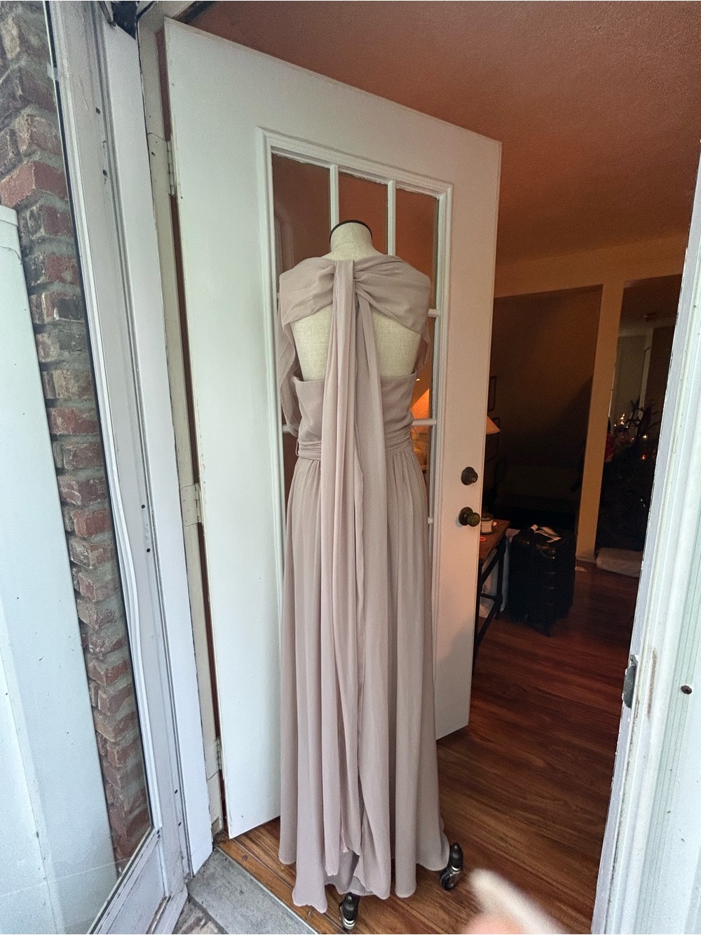 Birdy Grey Grace convertible Maxi Dress in Taupe - Elegant Evening Gown Large - Picture 8 of 16